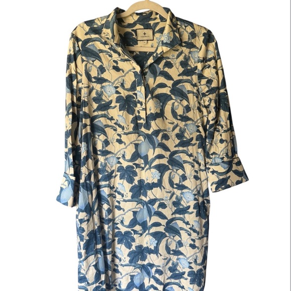 Tuckernuck Blue Floral Shirt mini Dress - Picture 2 of 16